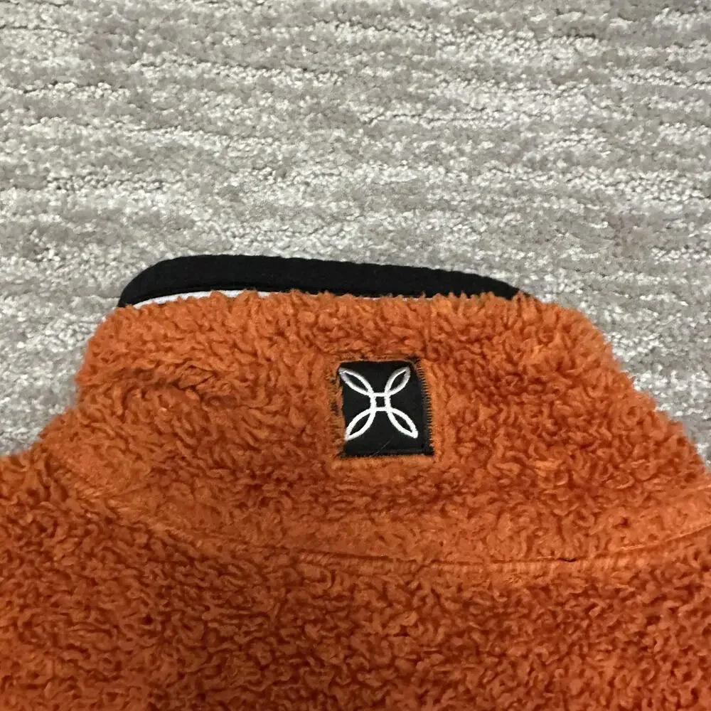 Montura Jacket Mens XL Orange Fleece Full Zip Stand Collar Hiking Outdoor - Picture 10 of 16